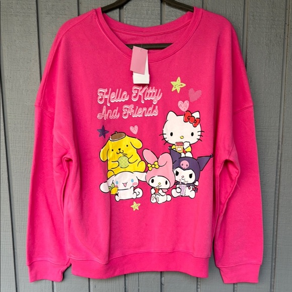 Hello Kitty and Friends Pink NWT Sweatshirt XXL - Picture 1 of 3
